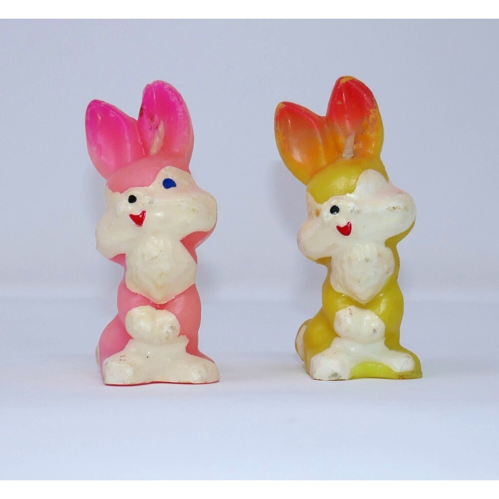 Gurley Vintage Bunnies Bunny Rabbit Figure Candles